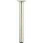 Pied De Table Basse Cylindrique Fixe Acier Brossé Gris, 30 Cm