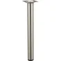 Pied De Table Basse Cylindrique Fixe Acier Brossé Gris, 30 Cm