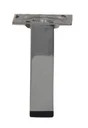 Pied De Meuble Carré Fixe Acier Chromé Gris, 10 Cm