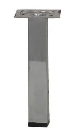 Pied Meuble Carré Hettich Fixe Acier Chromé Gris