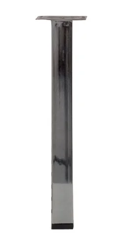 Pied Table Basse Carré Hettich Fixe Acier Chromé Gris