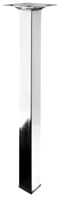Pied Table Basse Carré Hettich Fixe Acier Chromé Gris