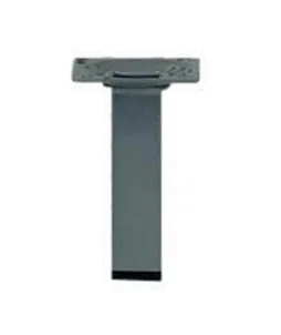 Pied De Meuble Carré Fixe Acier Époxy Gris, 10 Cm