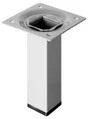 Pied De Meuble Carré Fixe Acier Époxy Gris, 10 Cm