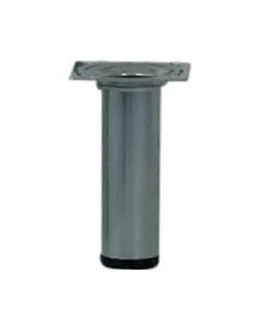 Pied De Meuble Cylindrique Fixe Acier Époxy Gris, 10 Cm