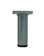 Pied De Meuble Cylindrique Fixe Acier Époxy Gris, 10 Cm