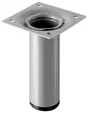 Pied De Meuble Cylindrique Fixe Acier Époxy Gris, 10 Cm