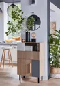 Pied Meuble Carré Hettich Fixe Acier Époxy Noir