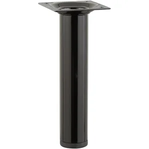 Pied Meuble Cylindrique Hettich Fixe Acier Époxy Noir