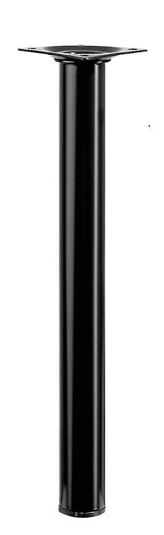 Pied De Table Basse Cylindrique Fixe Acier Époxy Noir, 30 Cm