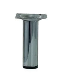 Pied De Meuble Cylindrique Fixe Acier Chromé Gris, 10 Cm