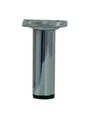 Pied De Meuble Cylindrique Fixe Acier Chromé Gris, 10 Cm