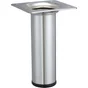 Pied De Meuble Cylindrique Fixe Acier Chromé Gris, 10 Cm