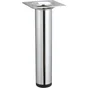 Pied Meuble Cylindrique Hettich Fixe Acier Chromé Gris
