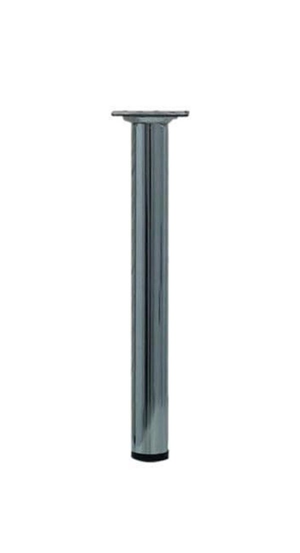 Pied Table Basse Cylindrique Hettich Fixe Acier Chromé Gris