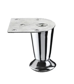 Pied Meuble Cylindrique Hettich Fixe Acier Chromé Gris