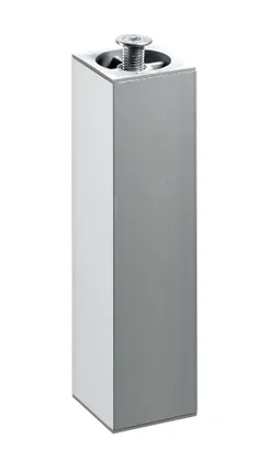 Pied Meuble Carré Hettich Réglable Acier Mat Gris