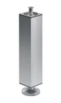 Pied Meuble Carré Hettich Réglable Acier Mat Gris