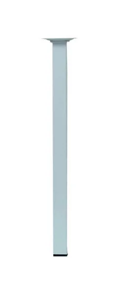 Pied De Table Basse Carré Fixe Acier Époxy Blanc, 40 Cm