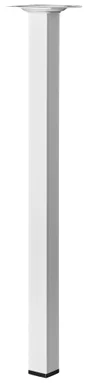 Pied De Table Basse Carré Fixe Acier Époxy Blanc, 40 Cm