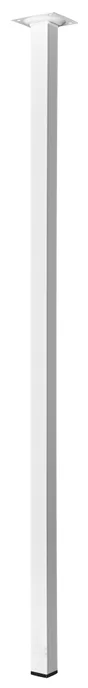Pied De Table Carré Fixe Acier Époxy Blanc, 80 Cm