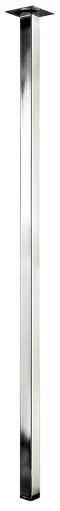 Pied De Table Carré Fixe Acier Brossé Gris, 80 Cm