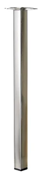 Pied De Table Basse Carré Fixe Acier Brossé Gris, 40 Cm