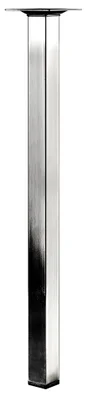 Pied De Table Basse Carré Fixe Acier Brossé Gris, 40 Cm