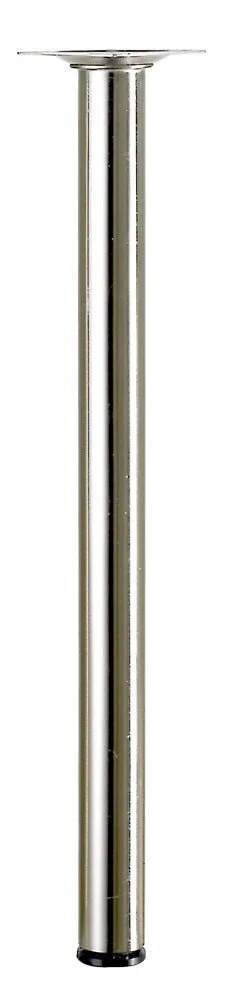 Pied De Table Basse Cylindrique Fixe Acier Brossé Gris, 40 Cm