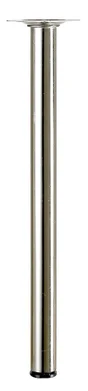 Pied De Table Basse Cylindrique Fixe Acier Brossé Gris, 40 Cm