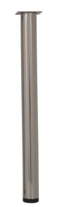 Pied De Table Cylindrique Réglable Acier Brossé Gris, De 70 À 73 Cm