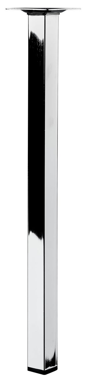 Pied Table Basse Carré Hettich Fixe Acier Chromé Gris