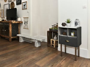 Pied Table Basse Carré Hettich Fixe Acier Chromé Gris