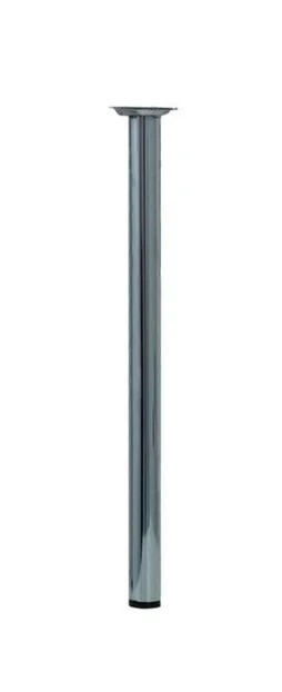 Pied De Table Basse Cylindrique Fixe Acier Chromé Gris, 40 Cm
