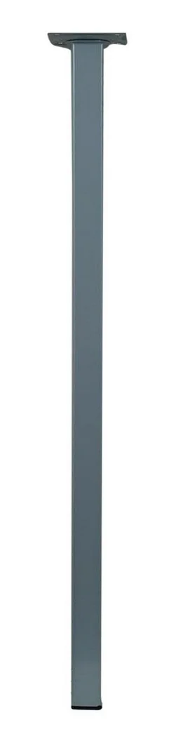 Pied De Table Carré Fixe Acier Mat Gris, 80 Cm