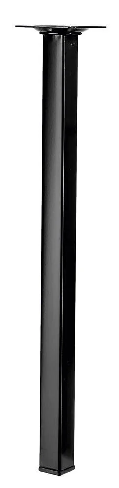 Pied De Table Basse Carré Fixe Acier Époxy Noir, 40 Cm