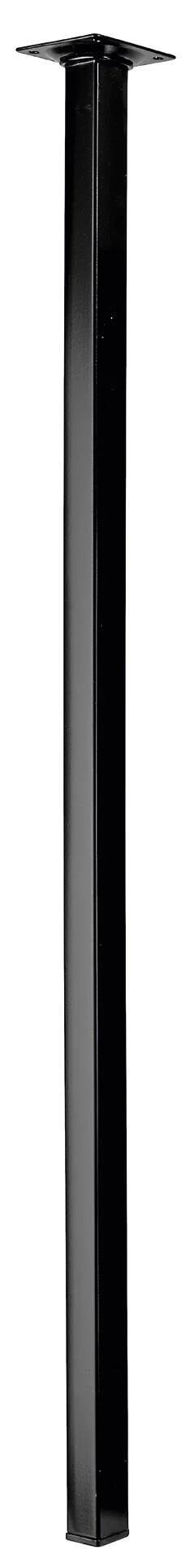Pied De Table Carré Fixe Acier Époxy Noir, 80 Cm