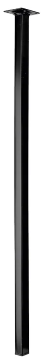 Pied De Table Carré Fixe Acier Époxy Noir, 80 Cm