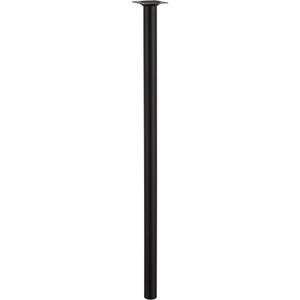 Pied De Table Basse Cylindrique Fixe Acier Époxy Noir, 70 Cm