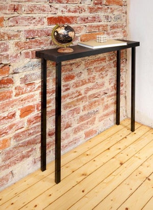 Pied De Table Cylindrique Fixe Acier Époxy Noir, 80 Cm