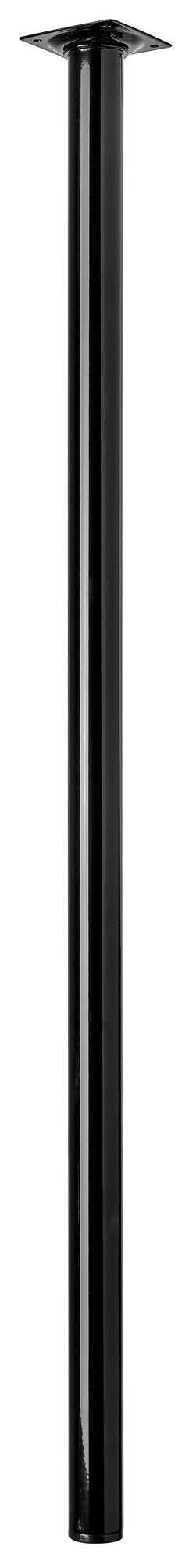 Pied De Table Cylindrique Fixe Acier Époxy Noir, 80 Cm