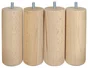 Lot De 4 Pieds De Meuble Cylindrique Fixes Hêtre Brut Blanc/Beige/Naturels, 15Cm