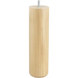 Pied De Lit / Sommier Cylindrique Fixe Hêtre Vernis Blanc, 25 Cm
