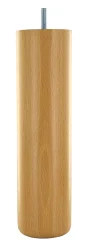 Pied De Lit / Sommier Cylindrique Fixe Hêtre Vernis Blanc, 25 Cm