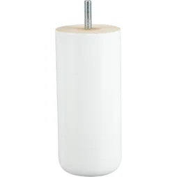 Pied Meuble Cylindrique Fixe Hêtre Laqué Blanc