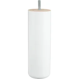 Pied Lit / Sommier Cylindrique Fixe Hêtre Laqué Blanc