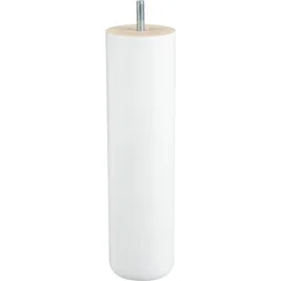 Pied Lit / Sommier Cylindrique Fixe Hêtre Laqué Blanc