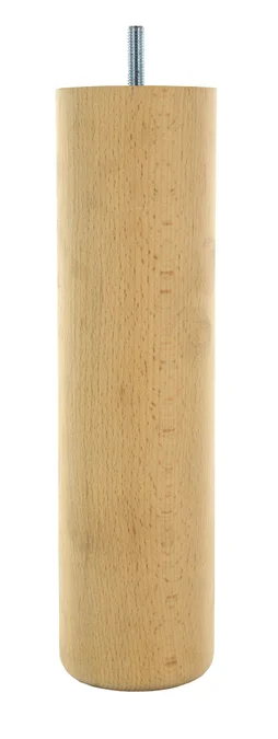 Pied De Lit / Sommier Cylindrique Fixe Hêtre Brut Blanc / Beige/ Naturels, 25Cm