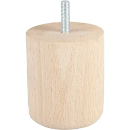 Pied De Meuble Cylindrique Fixe Hêtre Brut Blanc / Beige / Naturels, 8 Cm