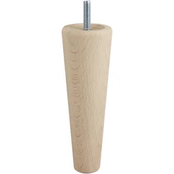 Pied De Meuble Conique Fixe Hêtre Brut Blanc / Beige / Naturels, 15 Cm
